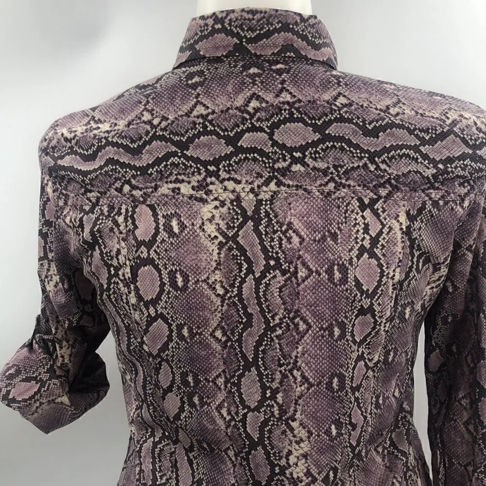 Michael Kors long sleeve lavender snake print size 14 blouse